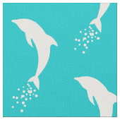 泡生地を持つ白い跳躍のイルカ ファブリック (クローズアップ)