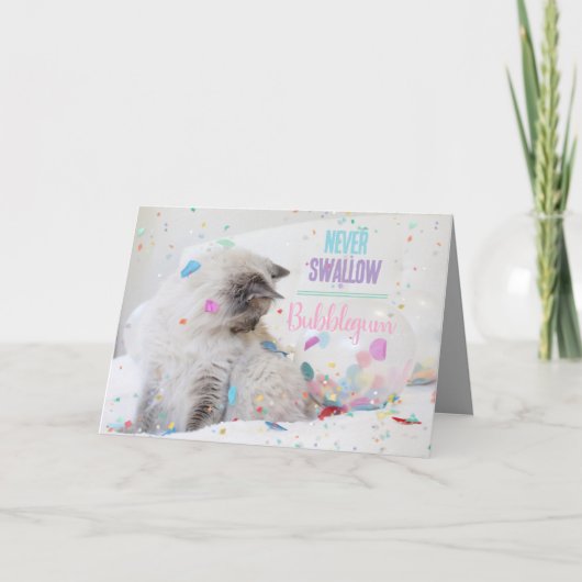 泡立おもしろいち泡ハッピーバースデー猫 カード (正面)