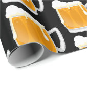 泡立おもしろいったビアマグ模様 ラッピングペーパー (ロールコーナー)