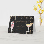 泡立ちカクテル金ゴールドとグリッターグランドオープン カード (黄色い花)