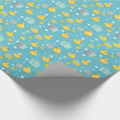 泡立ちダック赤ちゃんシャワーラッピング紙 ラッピングペーパー (角)