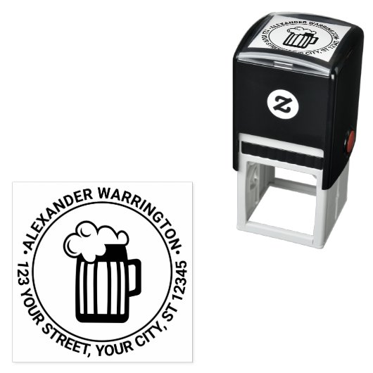 泡立ちビアマグネーム差出人住所 セルフインキングスタンプ (インサイチュ)