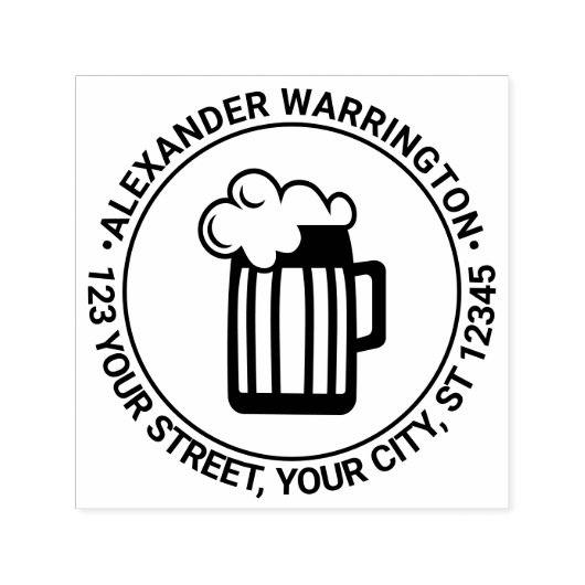 泡立ちビアマグネーム差出人住所 セルフインキングスタンプ (デザイン)