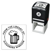 泡立ちビールマグカップ 図書館の本の名前 セルフインキングスタンプ (インサイチュ)