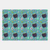 泡立ち大釜魔法ポーション目玉ハロウィン ラッピングペーパーシート (正面3)