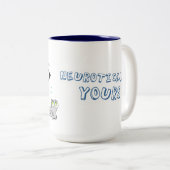 泡立ったチビ（小さくかわいく書いた感じ）及びジェルメーヌのマグ ツートーンマグカップ (正面右)