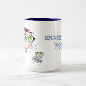 泡立ったチビ（小さくかわいく書いた感じ）及びジェルメーヌのマグ ツートーンマグカップ (中央)