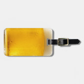 泡立ったビールのジョッキ ラゲッジタグ (正面横)