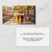 泡立ったビールのマグカップ | アウトドアレストラン 名刺 (正面/裏面)