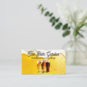 泡立ったビールのマグカップ | 醸造 名刺 (スタンド正面)