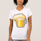 泡立ったビールマグ Tシャツ (正面)
