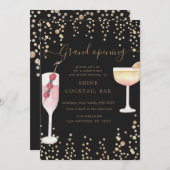 泡立つカクテルが大きく開く 招待状 (正面/裏面)