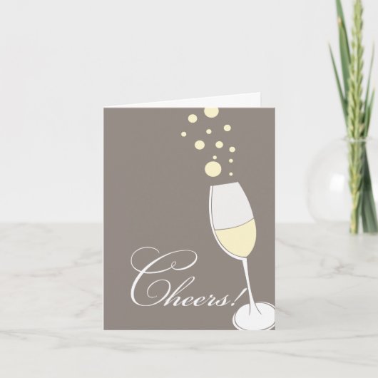 泡立つシャンペン"応援!" 挨拶 カード (正面)