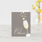 泡立つシャンペン"応援!" 挨拶 カード (黄色い花)