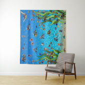 泡立つタンクの写真の背景の壁のタペストリーで タペストリー (インサイチュ)