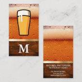 泡立つビール |木目金ゴールドメタリック 名刺 (正面/裏面)