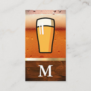 泡立つビール  木目金ゴールドメタリック 名刺
