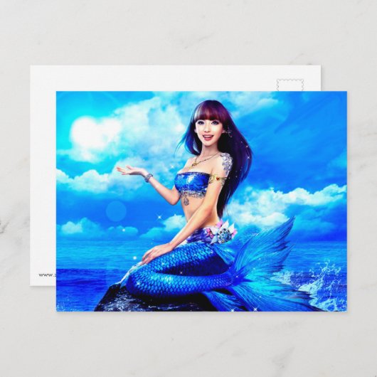 泡立つ人魚 ポストカード (正面/裏面)