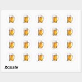 泡立つ冷たいビールジョッキ ラウンドシール (シート)