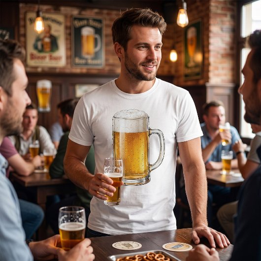 泡立つ冷たいビールジョッキ Tシャツ