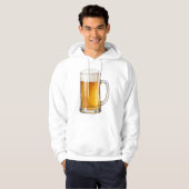 泡立つ冷たいビールマグ飲み手 パーカ (正面フル)