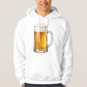 泡立つ冷たいビールマグ飲み手 パーカ (正面)