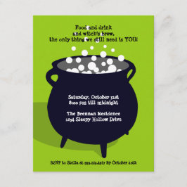 泡立つ大がまの恐ろしい緑のハローウィンパーティ 招待状