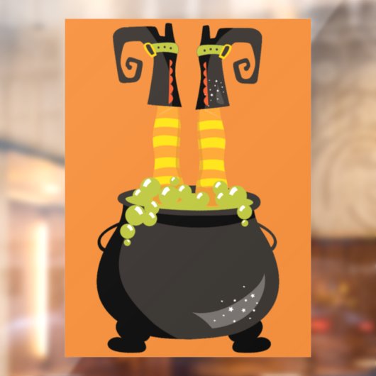 泡立つ大釜から突き出る魔女の足 ウィンドウサイン (シート2)