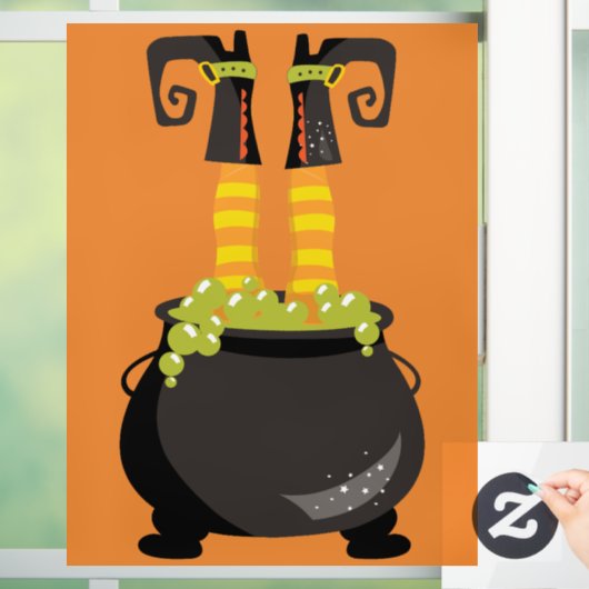 泡立つ大釜から突き出る魔女の足 ウィンドウサイン (ホーム)