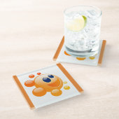 泡立つ太陽 ガラスコースター (アングル)