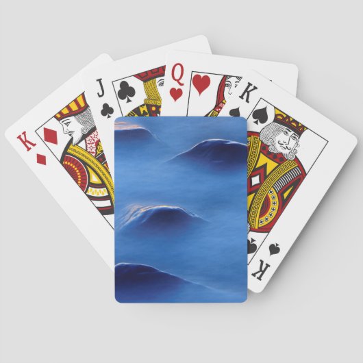 泡立つ水の中を突き出た岩の夕焼け トランプ (裏面)