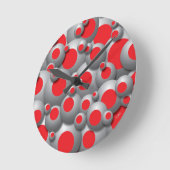 泡立つ泡（赤） ラウンド壁時計 (傾斜)