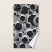 泡立つ泡(黒) バスタオルセット (ハンドタオル)