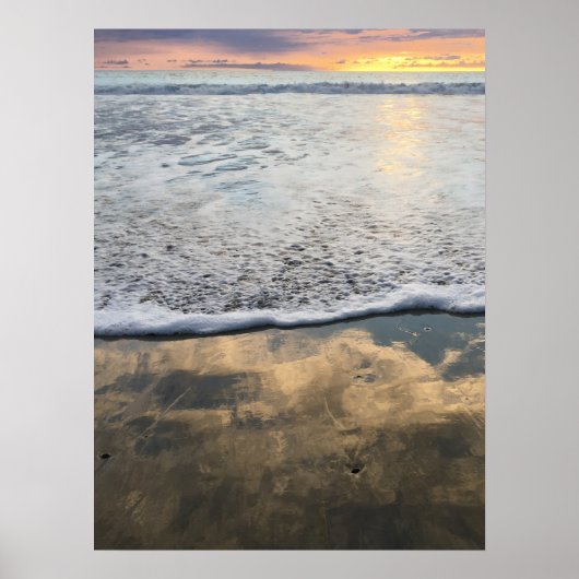 泡立つ波アットムーンライトビーチ ポスター (正面)