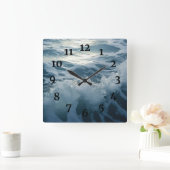 泡立つ波サーフ絵画ズ スクエア壁時計 (ホーム)