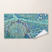 泡立つ海の青い絵画海 バスタオルセット (ハンドタオル)