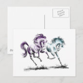 泡立つ競走馬 ポストカード (正面/裏面)