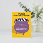 泡立つ釜ポーション黄色ハローウィンパーティ インビテーションポストカード (スタンド正面)