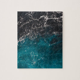 泡立つ青黒グラデーション海の水 ジグソーパズル