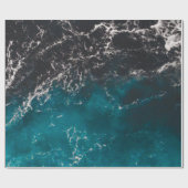 泡立つ青黒グラデーション海の水 ラッピングペーパー (フラット)