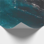 泡立つ青黒グラデーション海の水 ラッピングペーパー (角)