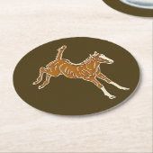 泡立つ馬の群れ – 透明数々のカラー。 ラウンドペーパーコースター (アングル)