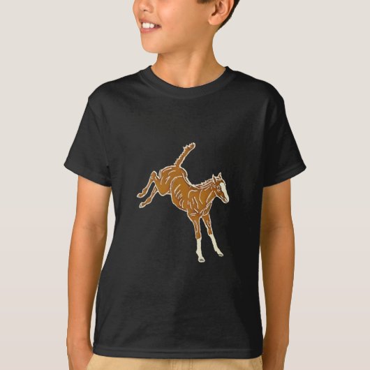 泡立つ馬の群れ – 透明数々のカラー。 Tシャツ (正面)