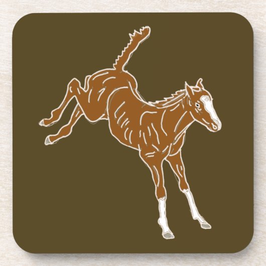 泡立つ馬蹄 – 透明なユニカラー。 コースター (正面)