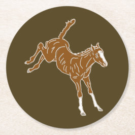 泡立つ馬蹄 – 透明なユニカラー。 ラウンドペーパーコースター