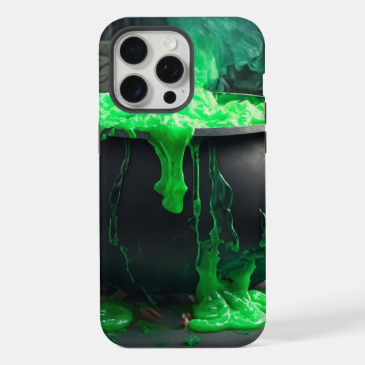 泡立つ魔女の鍋 ハロウィン iPhoneケース (裏面)