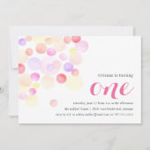 泡立つ |水彩最初の誕生日招待状 招待状 (正面)