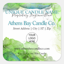 泡立てアルコールインクキャンドル製品ラベル スクエアシール