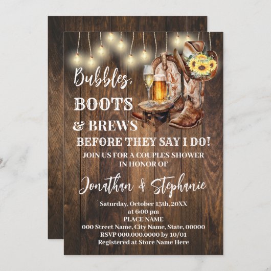 泡立てブーツ&醸造I do Sunflower Western 招待状 (正面/裏面)