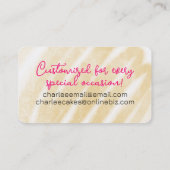 泡立てベーキングパン結婚リーのケーキCookie 名刺 (裏面)